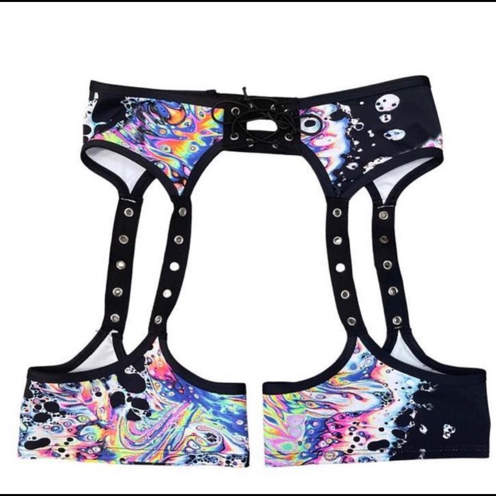 ACID TIE DYE CRAZY SHORT CHAPS - Raveland